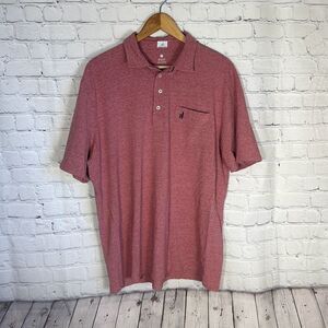 Johnnie-O‎ Men’s Heathered Original Nantucket 4 Button Polo Red shirt Size XL